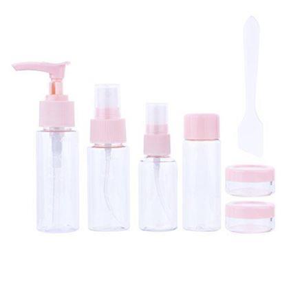 Obrazek z Zestaw podróżnych buteleczek na kosmetyki w kosmetyczce do samolotu 50 ml