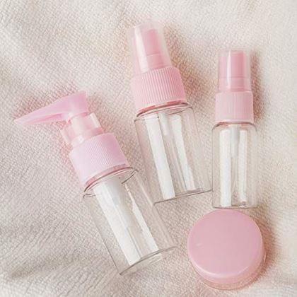 Obrazek z Zestaw podróżnych buteleczek na kosmetyki w kosmetyczce do samolotu 50 ml