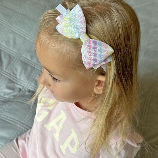 Obrazek z Błyszcząca opaska z kokardką  -  serduszkowa