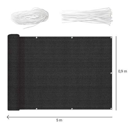 Obrazek z Osłona balkonowa zapewniająca prywatność 500x90 cm -  czarna