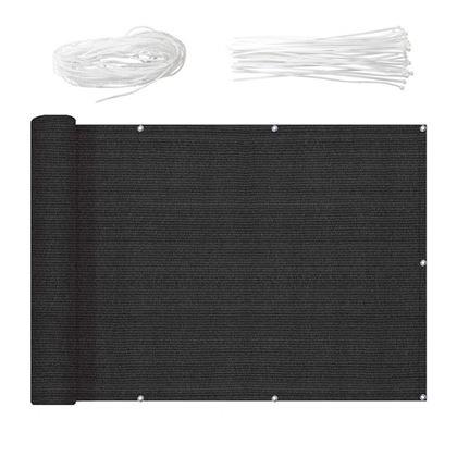 Obrazek z Osłona balkonowa zapewniająca prywatność 500x90 cm -  czarna