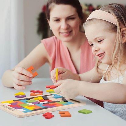 Obraz Drewniane puzzle - kształty