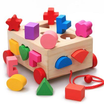Obrazek z Drewniany sorter na kółkach - kształty