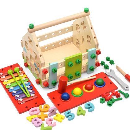 Obrazek z Drewniany domek dla dzieci - Edukacyjny