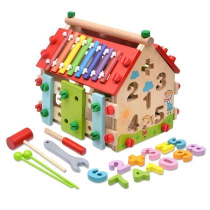 Obrazek z Drewniany domek dla dzieci - Edukacyjny