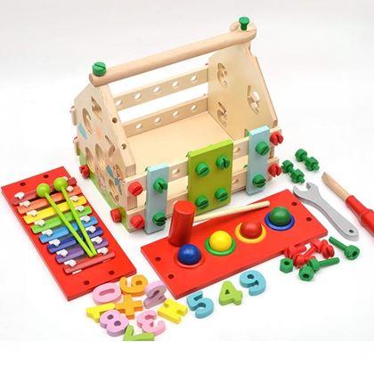 Obrazek z Drewniany domek dla dzieci - Edukacyjny