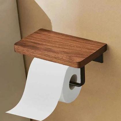 Obrazek z Uchwyt na papier toaletowy z półką