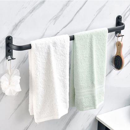 Obrazek z Metalowy, samoprzylepny wieszak na ręcznik z haczykami