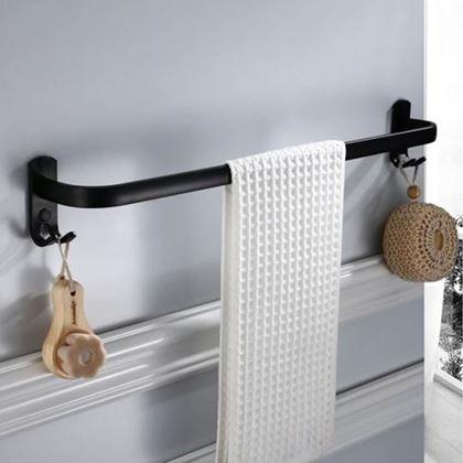 Obrazek z Metalowy, samoprzylepny wieszak na ręcznik z haczykami