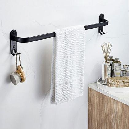 Obrazek z Metalowy, samoprzylepny wieszak na ręcznik z haczykami