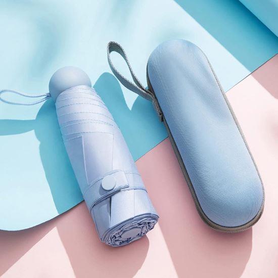 Obrazek z Mini składany parasol z etui - Niebieski