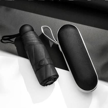 Obrazek z Mini składany parasol z etui - czarny