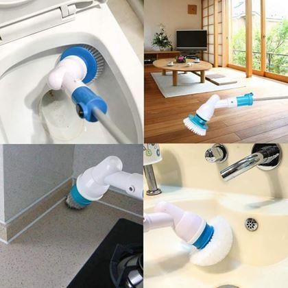 Obrazek z Bezprzewodowa szczotka czyszcząca + 3 końcówki, uchwyt z przedłużeniem