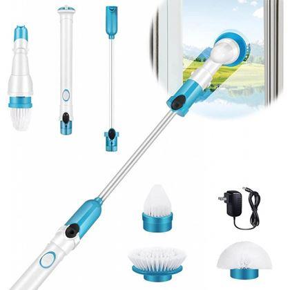 Obrazek z Bezprzewodowa szczotka czyszcząca + 3 końcówki, uchwyt z przedłużeniem