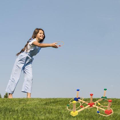 Obrazek z Drewniana gra w rzucanie obręczy