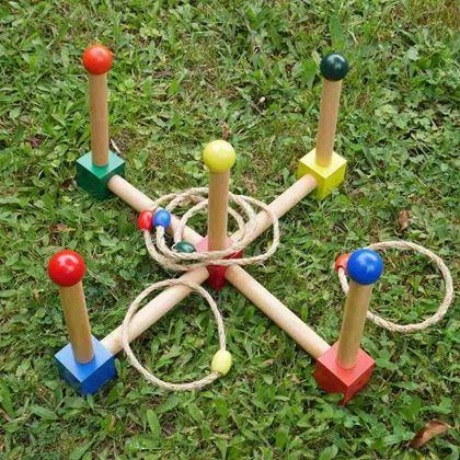 Obrazek z Drewniana gra w rzucanie obręczy