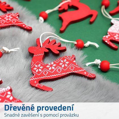 Obrazek z Zestaw drewnianych ozdób 12 szt. - renifery