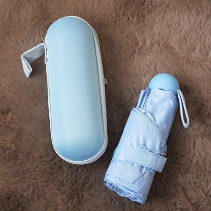 Obrazek z Mini składany parasol z etui - Niebieski