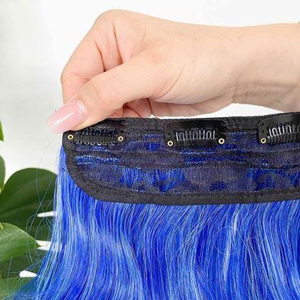 Obrazek z Clip in pasemko do kolorowego podkreślenia włosów - niebieski