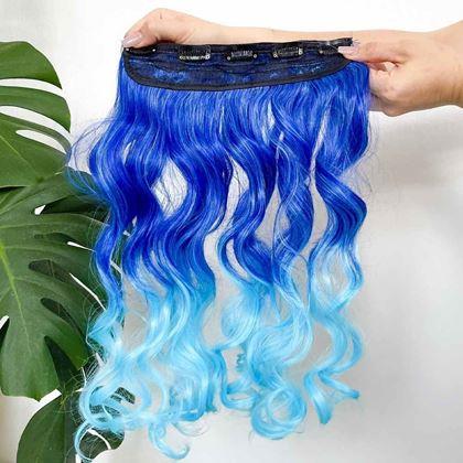 Obrazek z Clip in pasemko do kolorowego podkreślenia włosów - niebieski