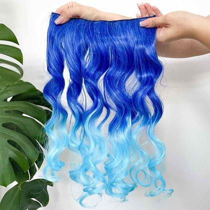 Obrazek z Clip in pasemko do kolorowego podkreślenia włosów - niebieski
