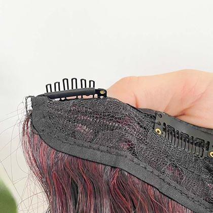 Obrazek z Clip in pasemko do kolorowego podkreślenia włosów - brązowo-czerwony