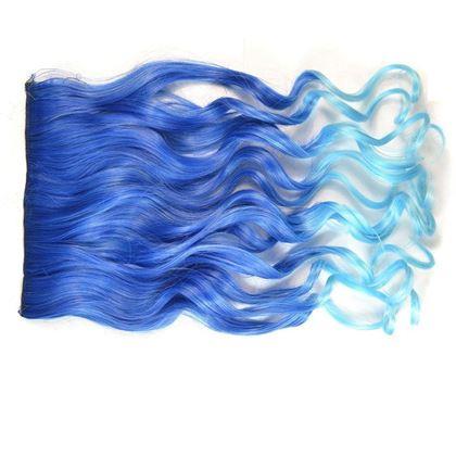 Obrazek z Clip in pasemko do kolorowego podkreślenia włosów - niebieski