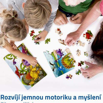 Obrazek z Puzzle z motywem dinozaurów  - niebieskie
