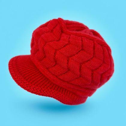Obrazek z Beret dziany - czerwony