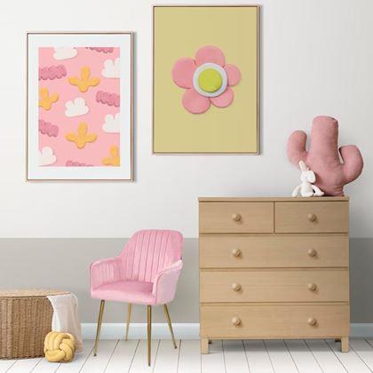 Obrazek z Tapicerowane różowe krzesełko/fotelik