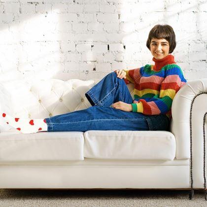 Obrazek z Zakochane skarpetki – czarne - biały