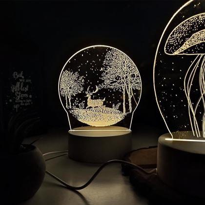 Obrazek z Dekoracyjna lampa 3D  -  jeleń