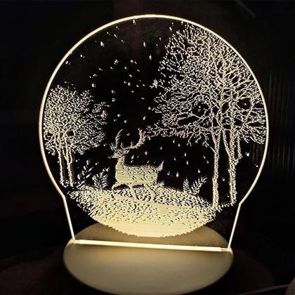 Obrazek z Dekoracyjna lampa 3D  -  jeleń