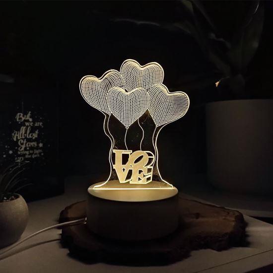 Obrazek z Dekoracyjna lampa 3D  -  serca