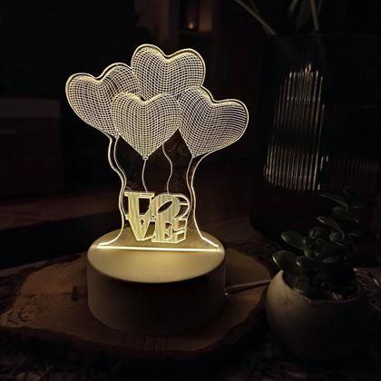 Obrazek z Dekoracyjna lampa 3D  -  serca