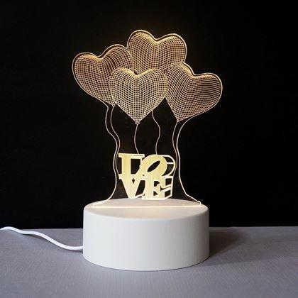 Obrazek z Dekoracyjna lampa 3D  -  serca