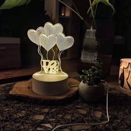Obrazek z Dekoracyjna lampa 3D  -  serca