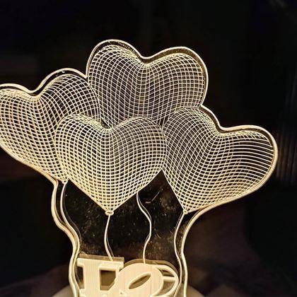 Obrazek z Dekoracyjna lampa 3D  -  serca