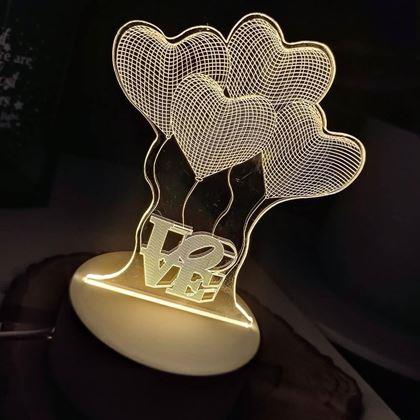 Obrazek z Dekoracyjna lampa 3D  -  serca