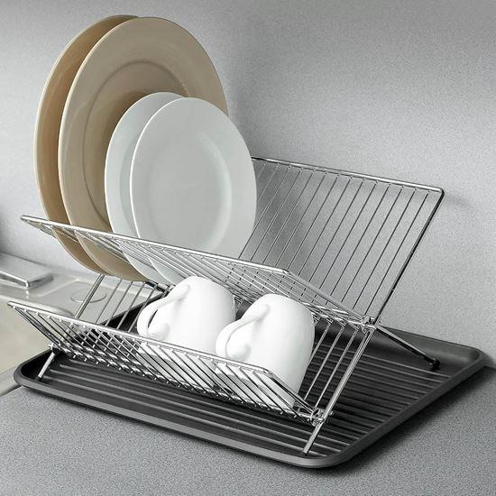 Obrazek z Metalowa suszarka do naczyń z tacką