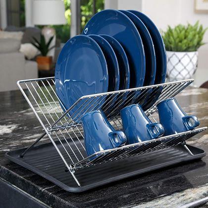 Obrazek z Metalowa suszarka do naczyń z tacką