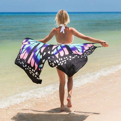 Obrazek z Sukienki plażowe - skrzydła motyla - L-XL - niebieski