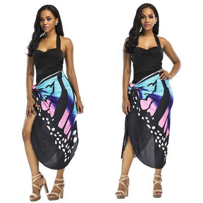 Obrazek z Sukienki plażowe - skrzydła motyla - XS-M - niebieski