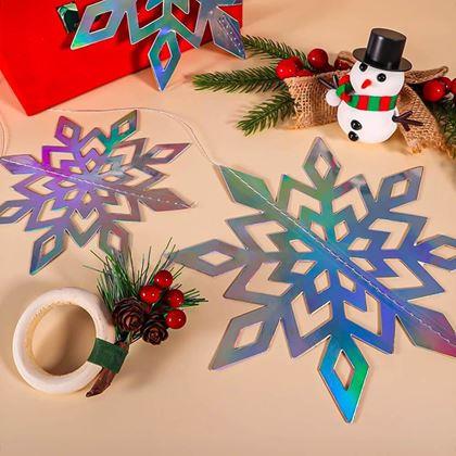 Obrazek z Wisząca dekoracja śnieżynki 6 szt.