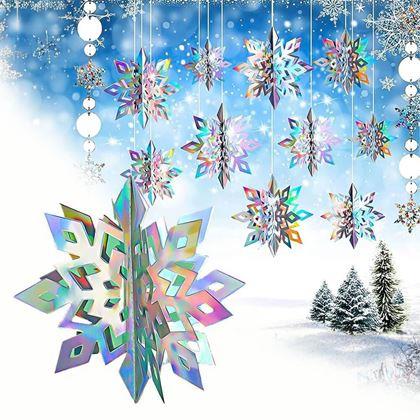 Obrazek z Wisząca dekoracja śnieżynki 6 szt.