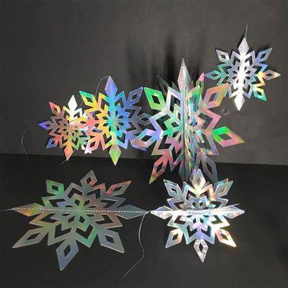 Obrazek z Wisząca dekoracja śnieżynki 6 szt.