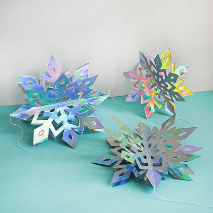 Obrazek z Wisząca dekoracja śnieżynki 6 szt.