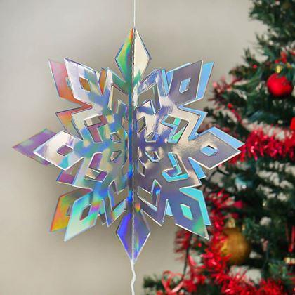 Obrazek z Wisząca dekoracja śnieżynki 6 szt.