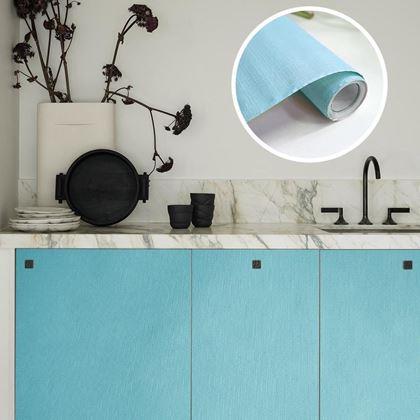 Obrazek z Matowa samoprzylepna tapeta 200 x 60 cm -  niebieska