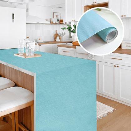 Obrazek z Matowa samoprzylepna tapeta 200 x 60 cm -  niebieska